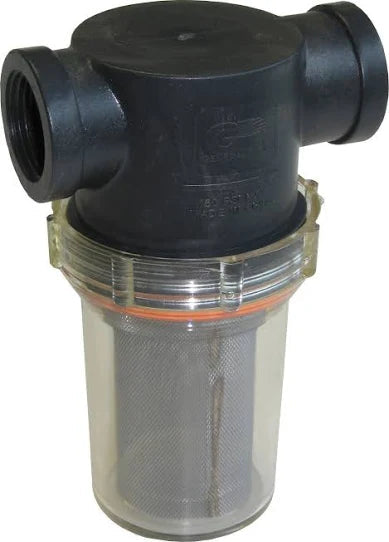 (50)GP CLEAR BOWL WATER FILTER 3 / 4" I / O 50 MESH Not specified