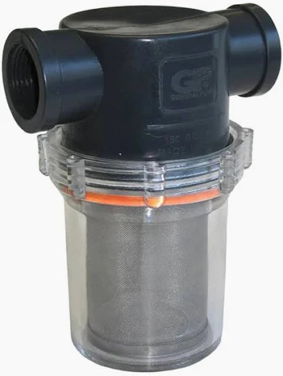 (25)GP CLEAR BOWL WATER FILTER 1" I / O 50 MESH S.S. Not specified